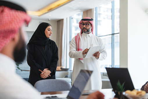 A Saudi professional using the SymphonyAI talent experience platform